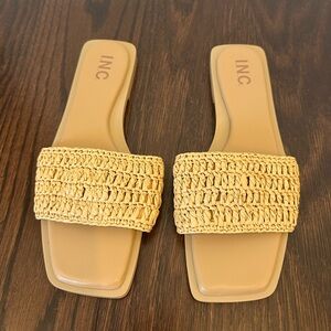 INC International Concepts Women's Tan Slide Sandals
